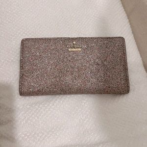 Pink sparkle slim bifold wallet